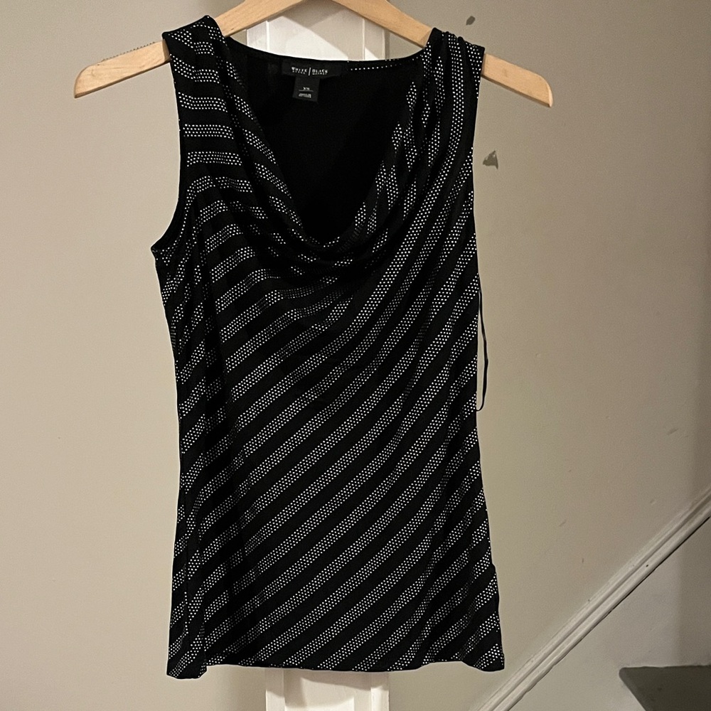 Stylish Black and White Striped Tank Top
